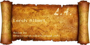 Lerch Albert névjegykártya